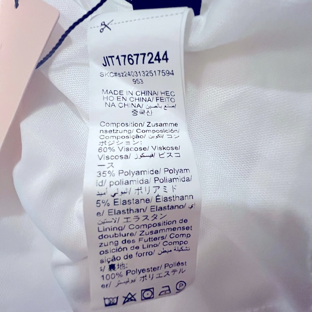 NWT White Ruched Chest Button Front Mini Dress- Size 1XL - Picture 5 of 5
